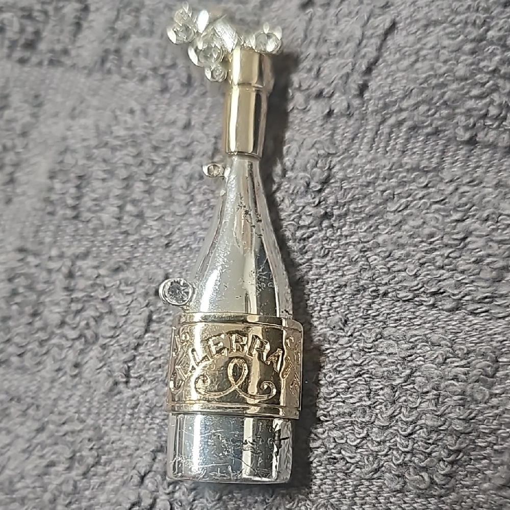 Carolee Limited Edition Celebrate Sparkling Crystal Bottle Brooch Pin